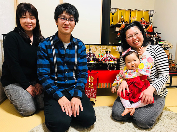  桧妃ちゃん 似た者親子の初節句